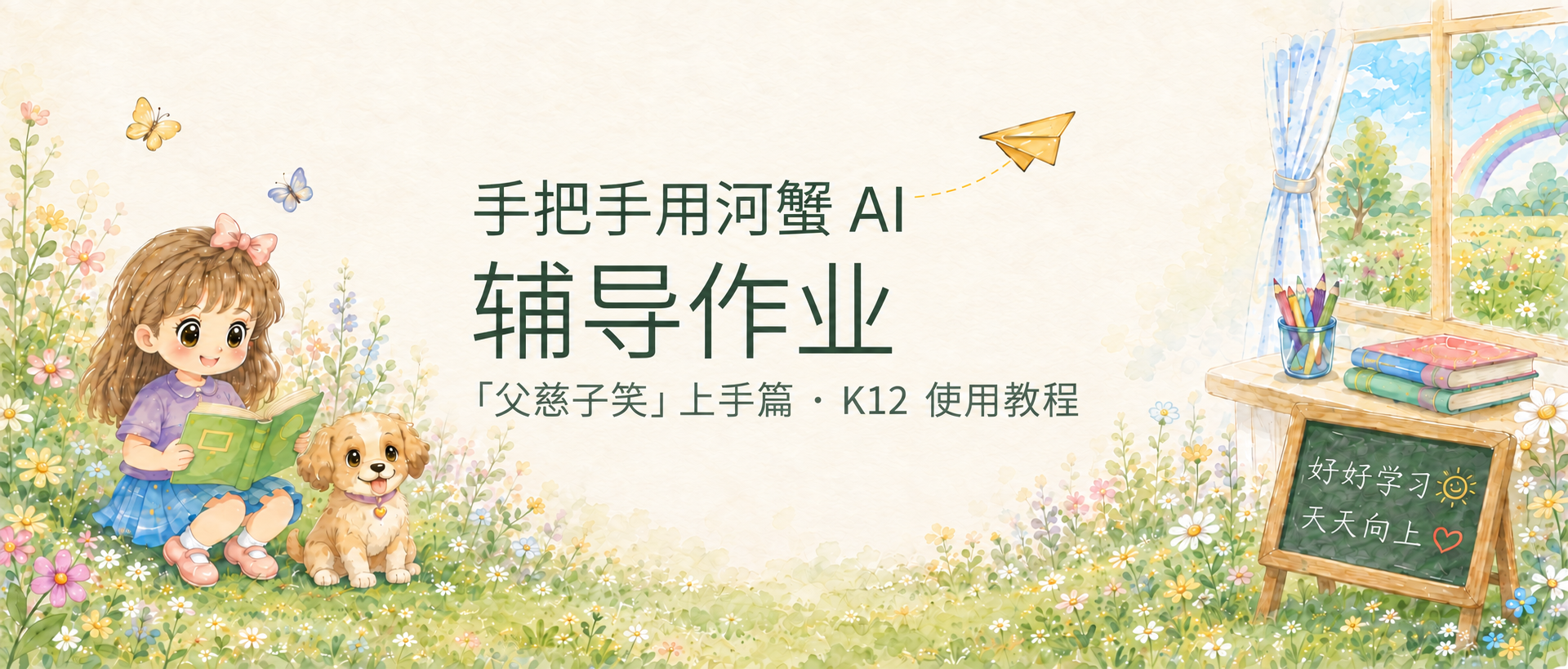 手把手用河蟹 AI 辅导作业：父慈子笑上手篇 K12 使用教程封面